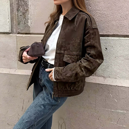 Damen Oversized Jacke Leicht Norvielle