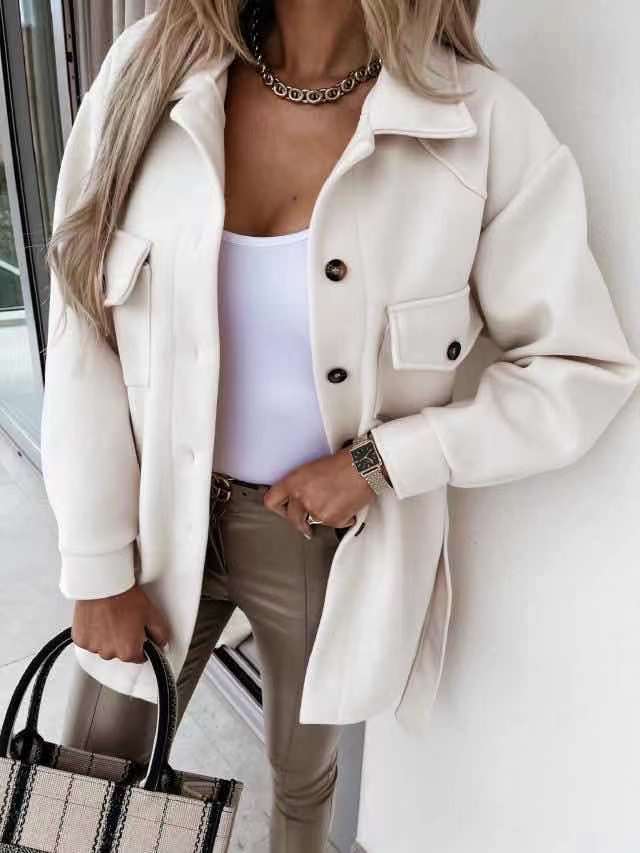 Damen Jacke Lässiger Schnitt Mit Taschen Norvielle