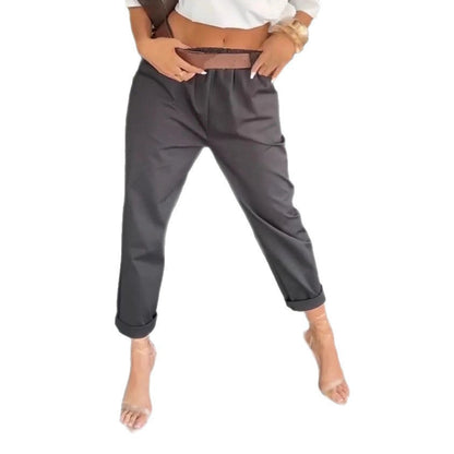 Damen Chinohose Elastischer Bund Weites Bein Norvielle
