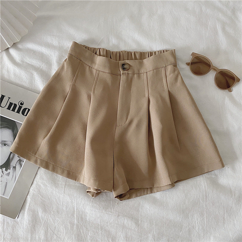 Damen Shorts Faltenwurf Knopfdetail Elegante