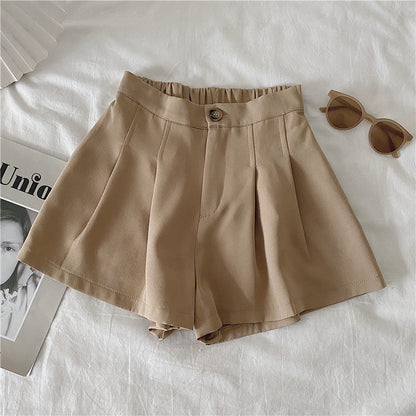 Damen Shorts Faltenwurf Knopfdetail Elegante