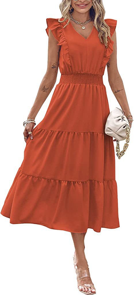 Damen Langarm-Kleid mit Volumenrock Norvielle