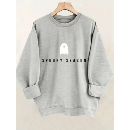 Damen Sweatshirt Weiches Innenfleece Gruselmotiv