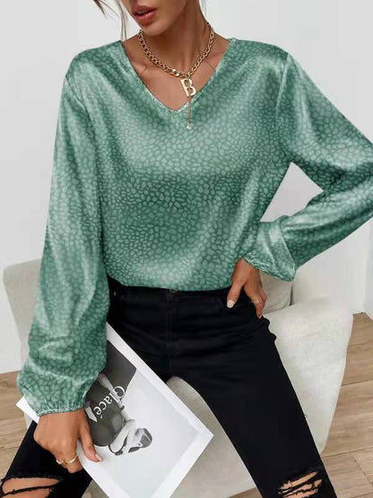 Damen Bluse V-Ausschnitt Muster Norvielle