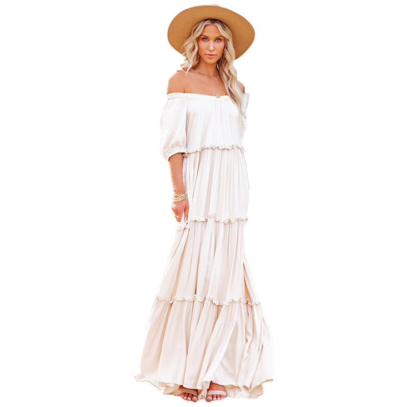Damen Maxikleid Romantische Volants Norvielle