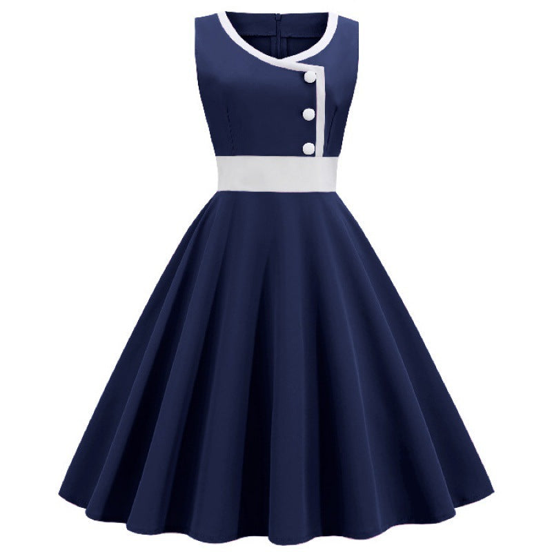 Damen A-Linien Swingkleid mit Knöpfen Norvielle