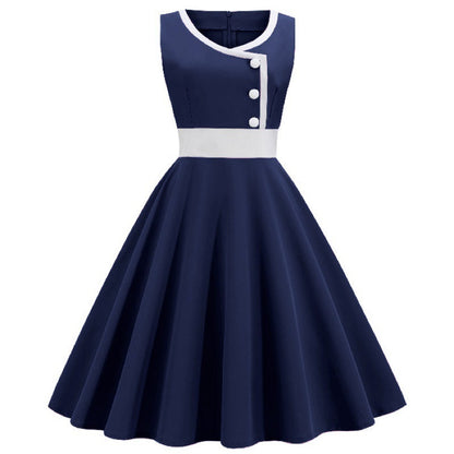 Damen A-Linien Swingkleid mit Knöpfen Norvielle