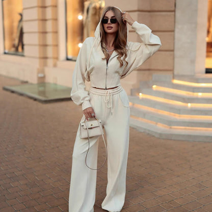 Damen Hoodie Set Norvielle Elegantes Sweatshirt mit Hose