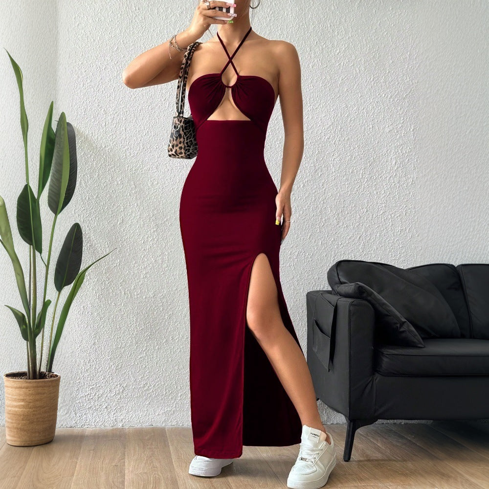 Damen Maxikleid Cut-Out Schlitz Norvielle - Norvielle
