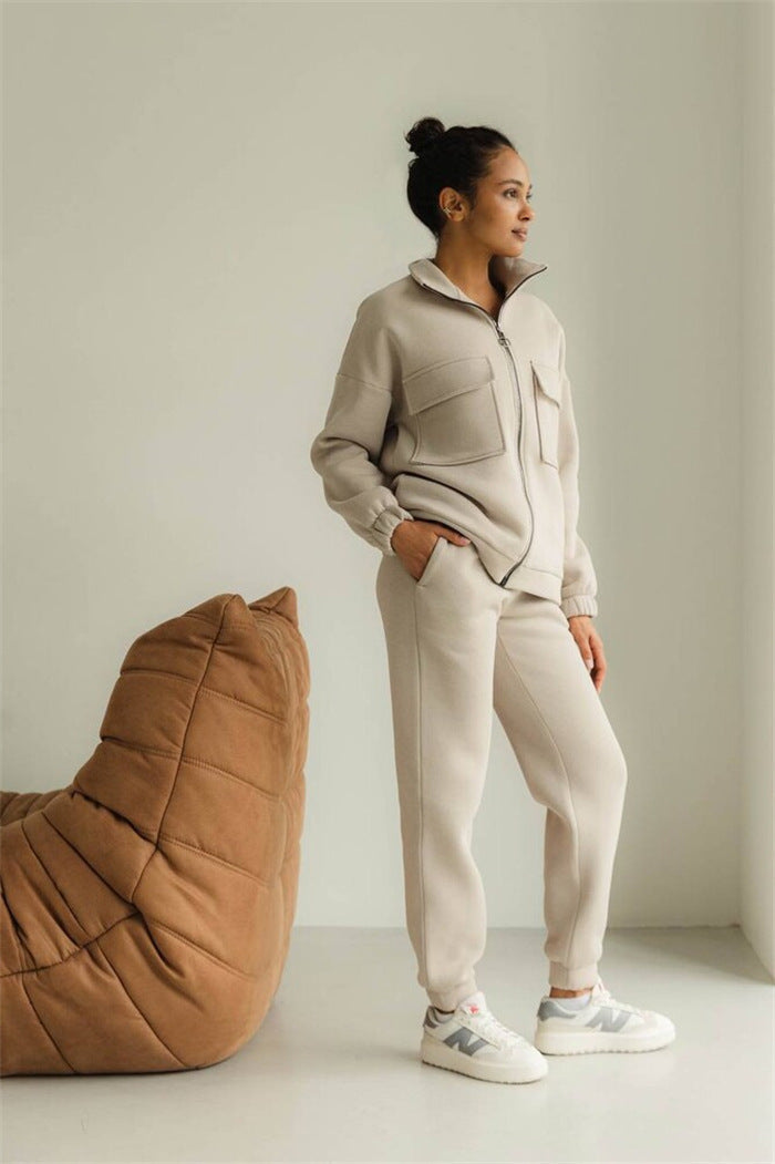 Damen Fleecejacke Mit Hochem Kragen Und Taschen Norvielle