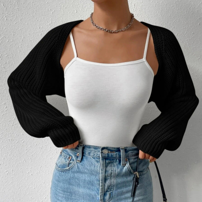 Damen Strickjacke Weite Ärmel Struktur Norvielle