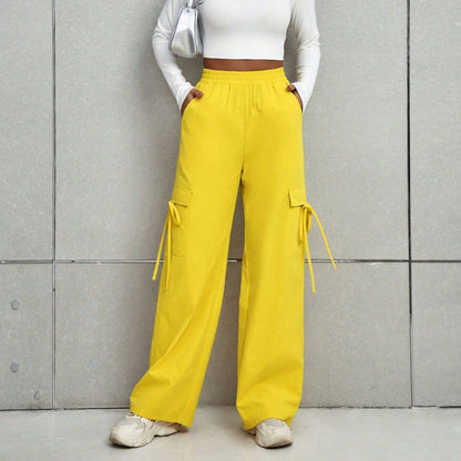 Damen Cargo-Hose Elastischer Bund Praktische Taschen