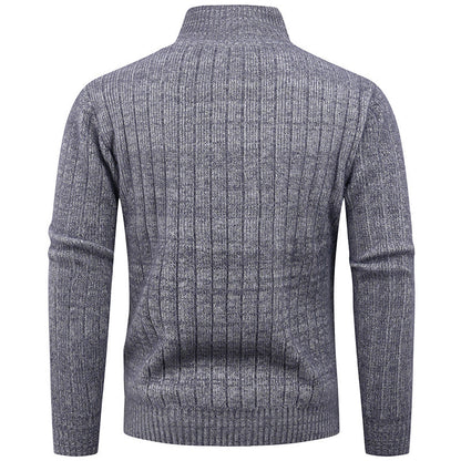 Herren Strickpullover Moderner Reißverschluss Rippstruktur Bequem