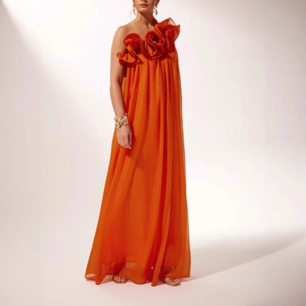 Damen Maxikleid Rüschendesign Norvielle - Norvielle