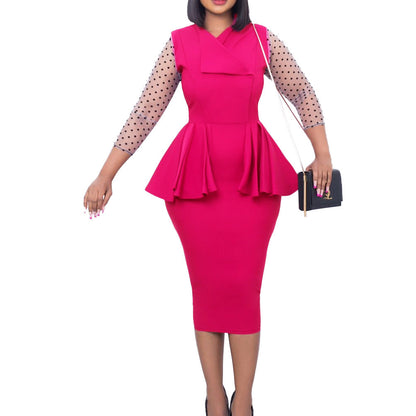 Damen Business-Kleid Puffärmel Norvielle Elegantes