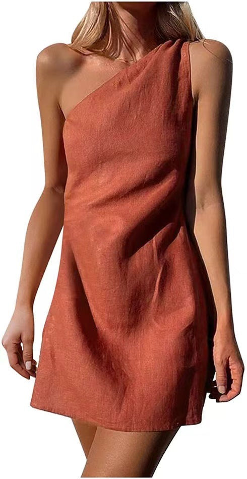 Damen Minikleid Asymmetrisch Norvielle