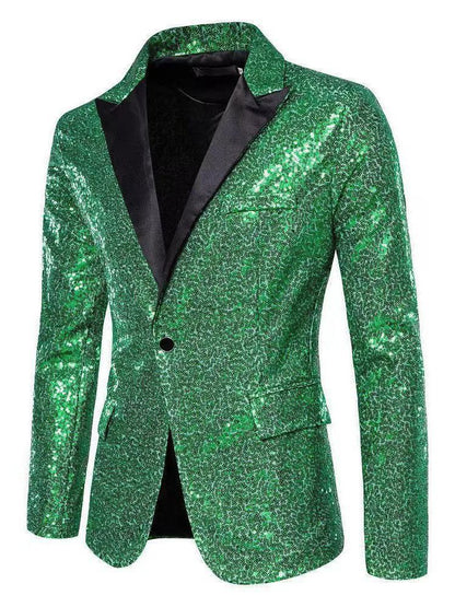 Herren Blazer Pailletten Elegant Dekorativ