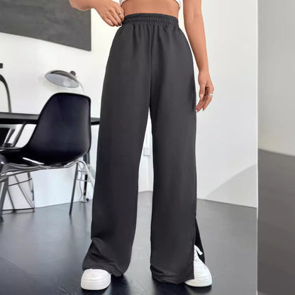 Damen Freizeithose Weit Geschnitten Mit Seitlichen Schlitzen Norvielle