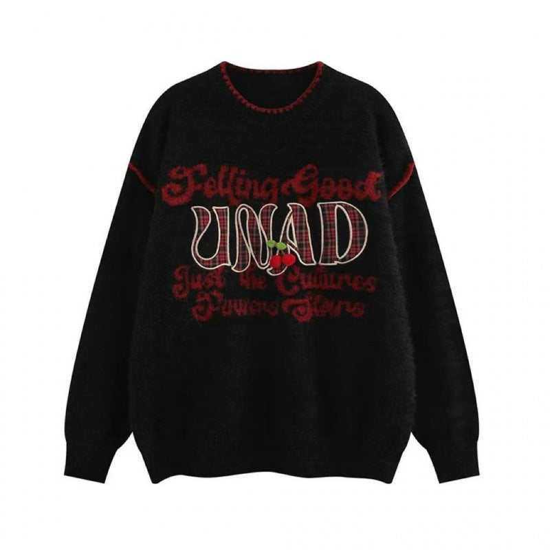 Damen Pullover Verspielter Schriftzug Lässiger Schnitt Norvielle