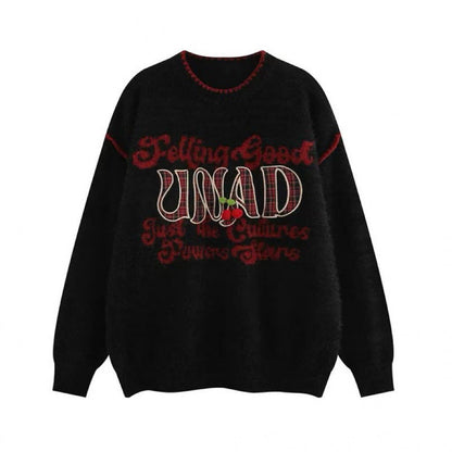 Damen Pullover Verspielter Schriftzug Lässiger Schnitt Norvielle