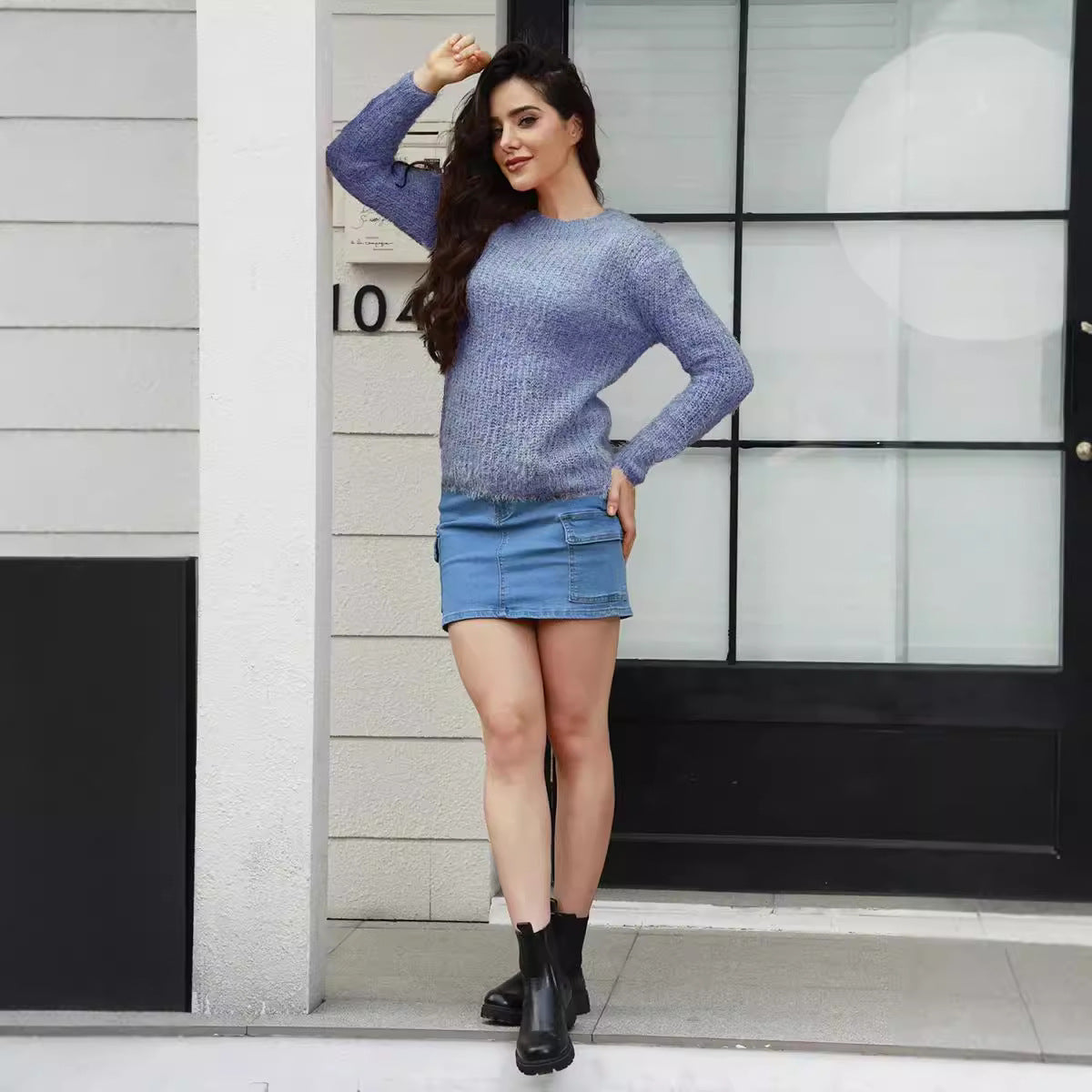 Damen Strickpullover Kuscheliger Look Moderner Schnitt Norvielle