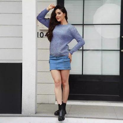 Damen Strickpullover Kuscheliger Look Moderner Schnitt Norvielle