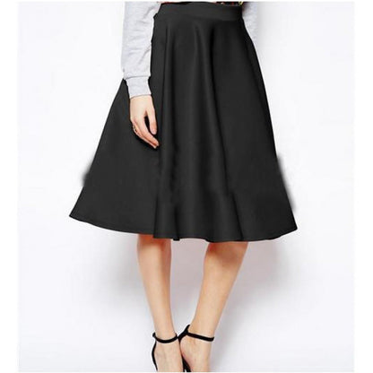 Damen Midi-Rock Schwingender Saum Elegantes Design