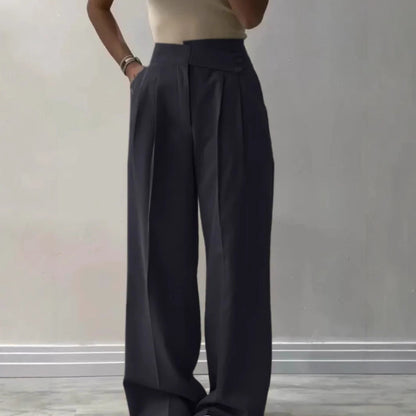 Damen Bügelfaltenhose Weite Bein Norvielle