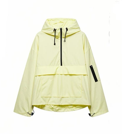 Damen Windjacke Verstellbares Kapuzenjacke Funktionsjacke Mit