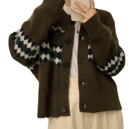 Damen Strickcardigan Kuschelig Ornamente Norvielle
