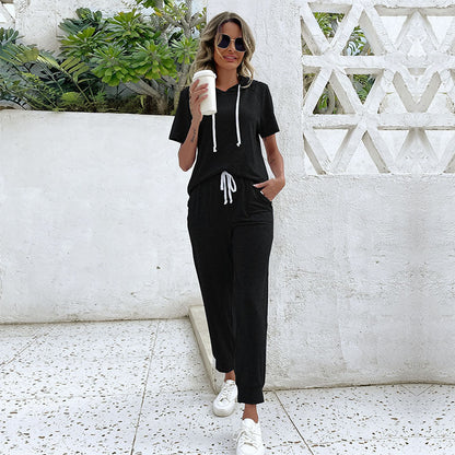 Damen Jumpsuit Kapuze Seitentaschen Norvielle