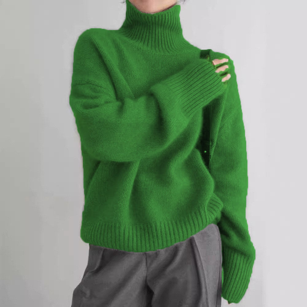 Damen Kaschmir Rollkragenpullover Weitschnitt Elegantes Norvielle