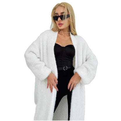 Damen Flauschiger Langcardigan Weich Norvielle