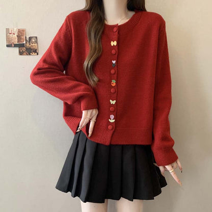 Damen Strickjacke Kuschelig Bunt Norvielle