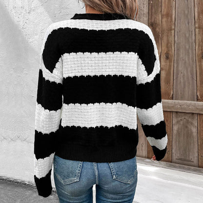Damen Pullover Blockstreifen Lässig Norvielle