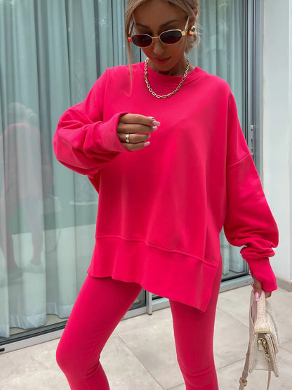 Damen Sportanzug Oversized Sweatshirt und Leggings Norvielle