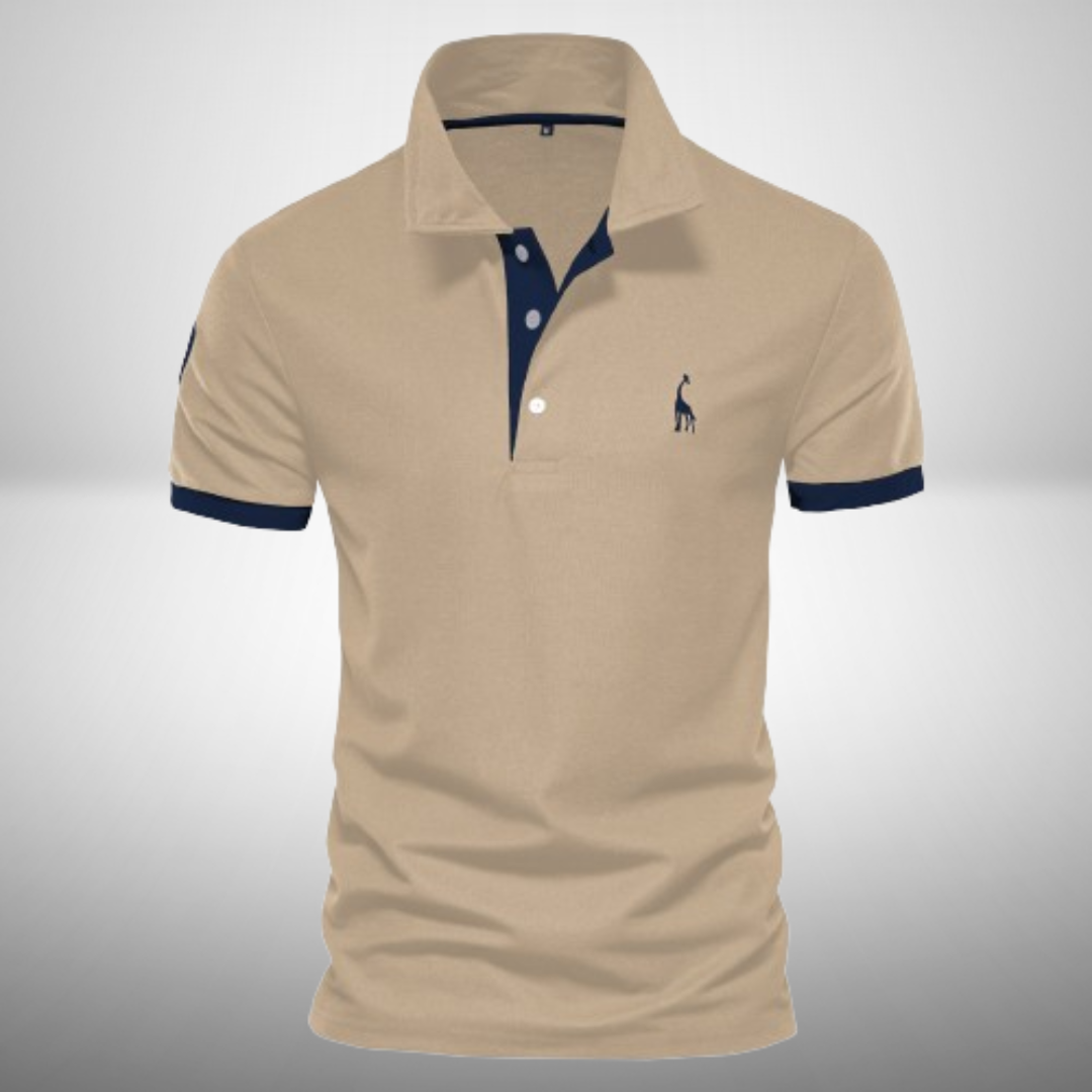 Herren Kurzarm Polo-Shirt Kontrastbesatz