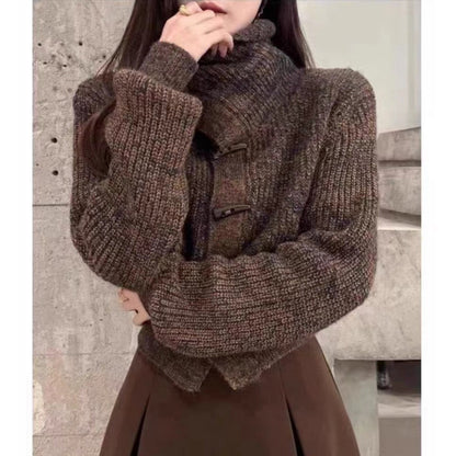 Damen Strickjacke mit Kragen und Knöpfen Norvielle