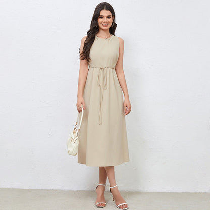 Damen Midikleid Kordelzug Schwingender Saum Norvielle - Norvielle