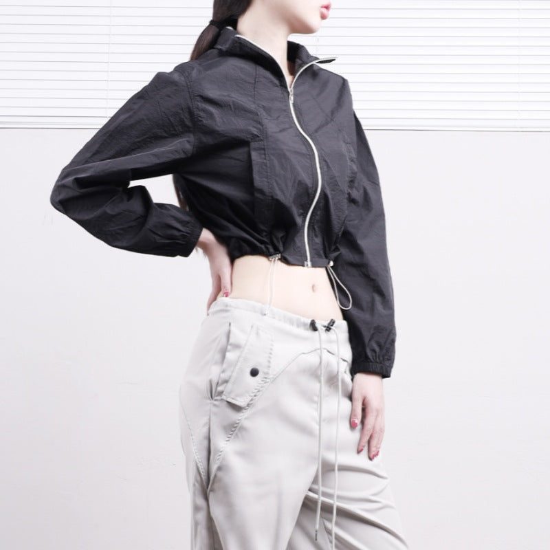 Damen Cropped Windjacke Norvielle Luftig