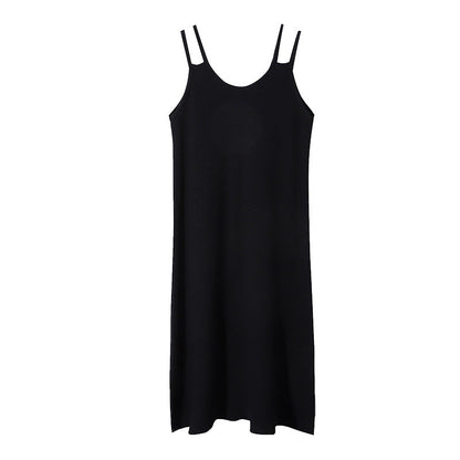 Damen Midikleid Weiches Material Mit Trägern