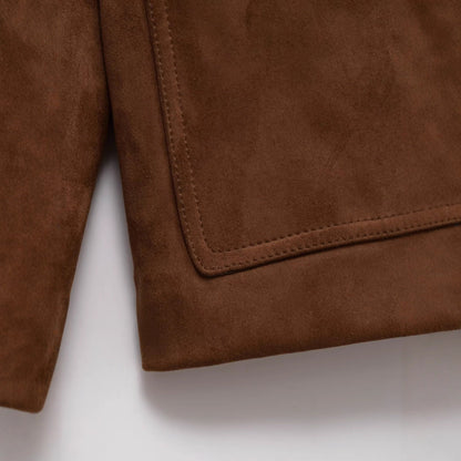 Damen Suede Blazerjacke mit Taschen Norvielle
