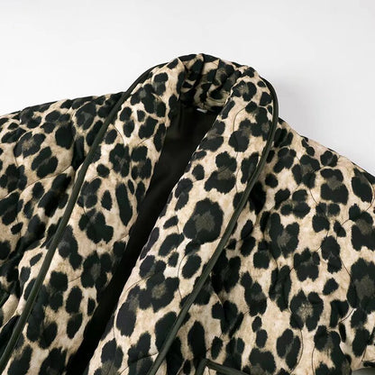 Damen Steppjacke Leopardenmuster Norvielle