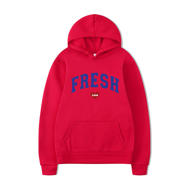 Damen Kapuzenpullover Weiches Innenfleece Verspielter Schriftzug