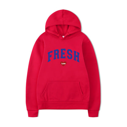 Damen Kapuzenpullover Weiches Innenfleece Verspielter Schriftzug