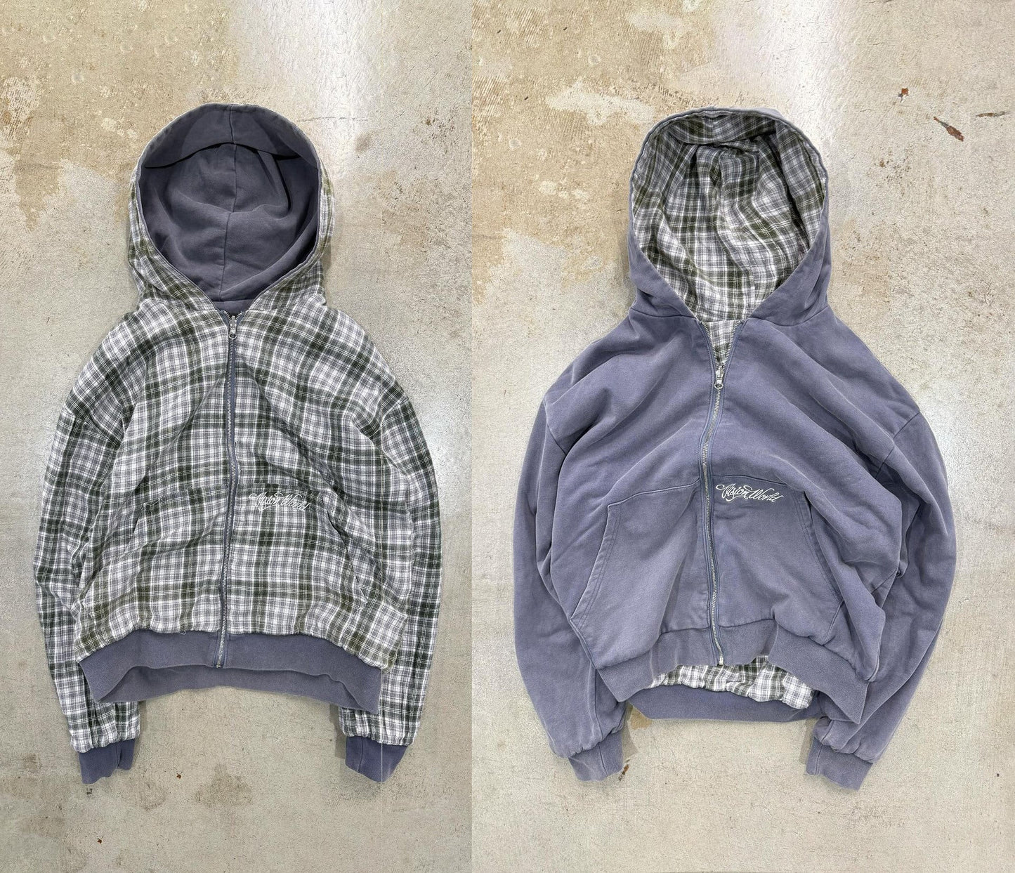 Damen Kapuzenjacke Gestreift Doppelmaterial Norvielle
