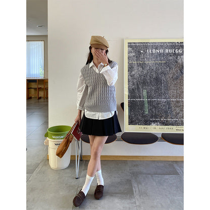 Damen Strickpullover Ohne Ärmel