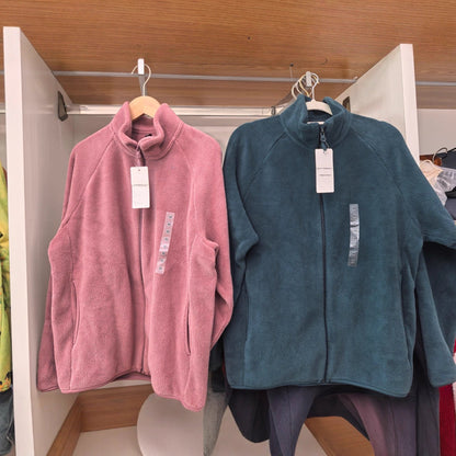 Damen Fleecejacke Hochkragen Seitentaschen Norvielle