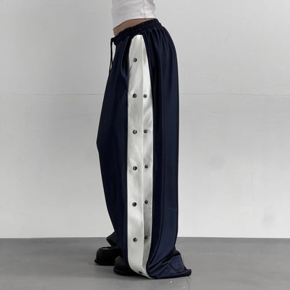 Damen Freizeithose Sportlich Mit Druckknopfverschluss
