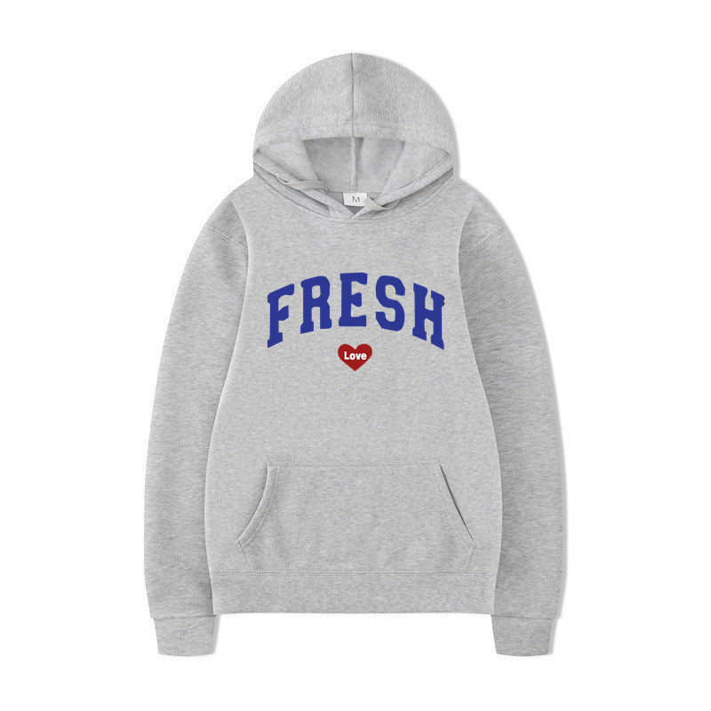 Damen Kapuzenpullover Weiches Innenfleece Verspielter Schriftzug